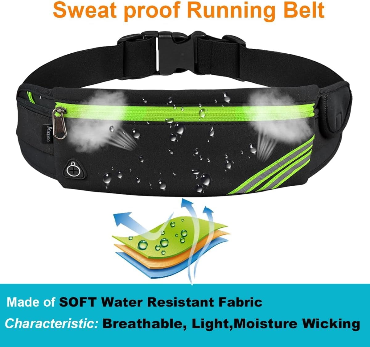 Slim running belt waist bag mobile phone holder money belt female and male | hiking cycling exercise travel waist bag, reflective runner with jogging bag, sports equipment accessories