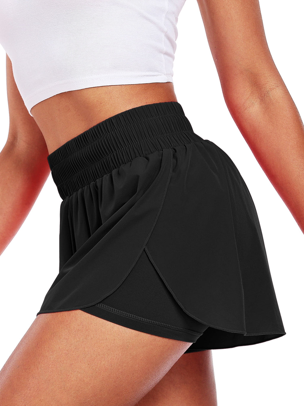 NELEUS Womens 2 in 1 Workout Yoga Shorts for Athletic Gym Running Casual Summer Short with Pocket,Navy Blue,US Size L