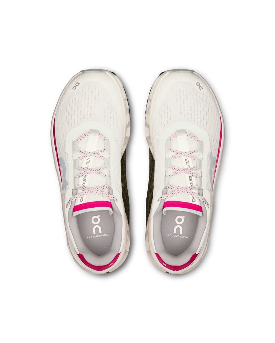 On Cloudmonster Sneakers In Ivory With Grenadine Accents White (Women's)