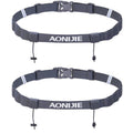 AONIJIE 2Pcs Triathlon Running Race Number Belt Adjustable Bib Holder with 6 Energy Gel Loops, Black