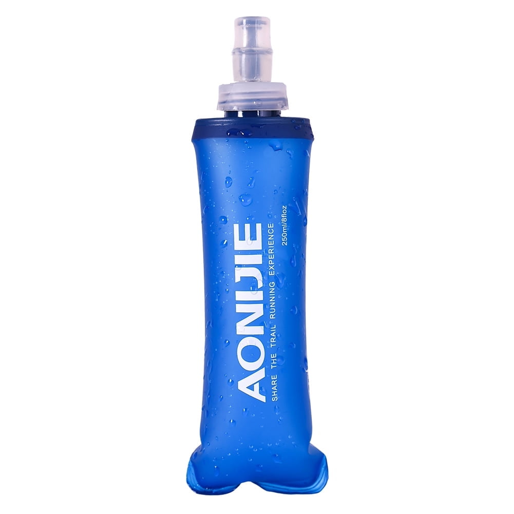 AONIJIE TPU Soft Flask Water Bottle Collapsible for Running, BPA Free, Wide Opening, 250ml/8.45oz