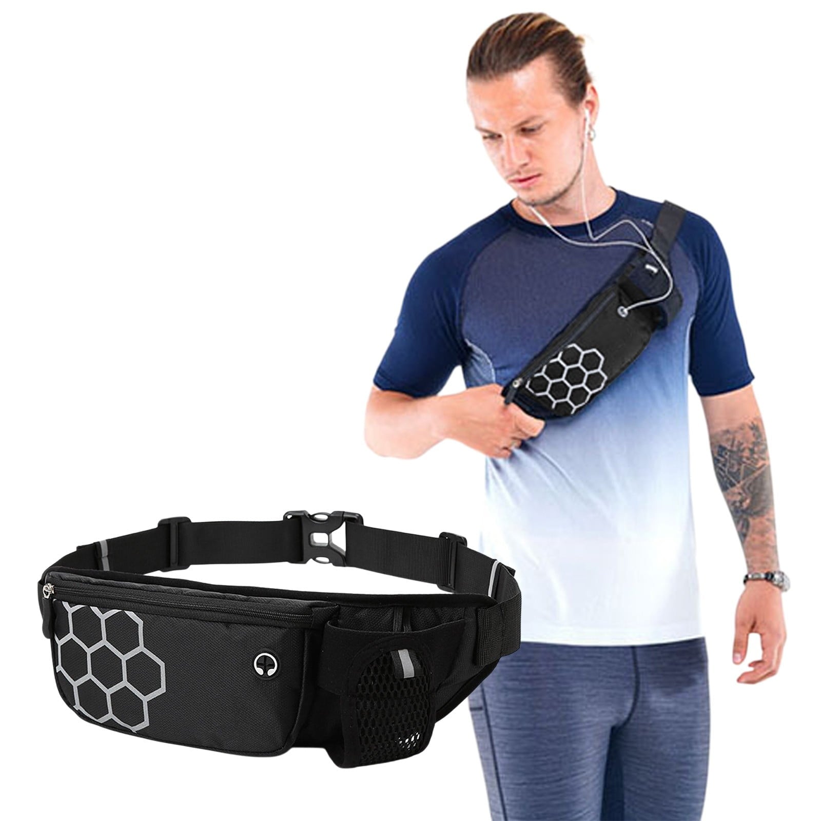 BRELIL 3Pcs Hydration Running Waist Pack, Unisex Water Bottle Belt for Marathon Training, Waterproof Lightweight Fitness Gear for Outdoor Sports Hiking Cycling Phone Holder