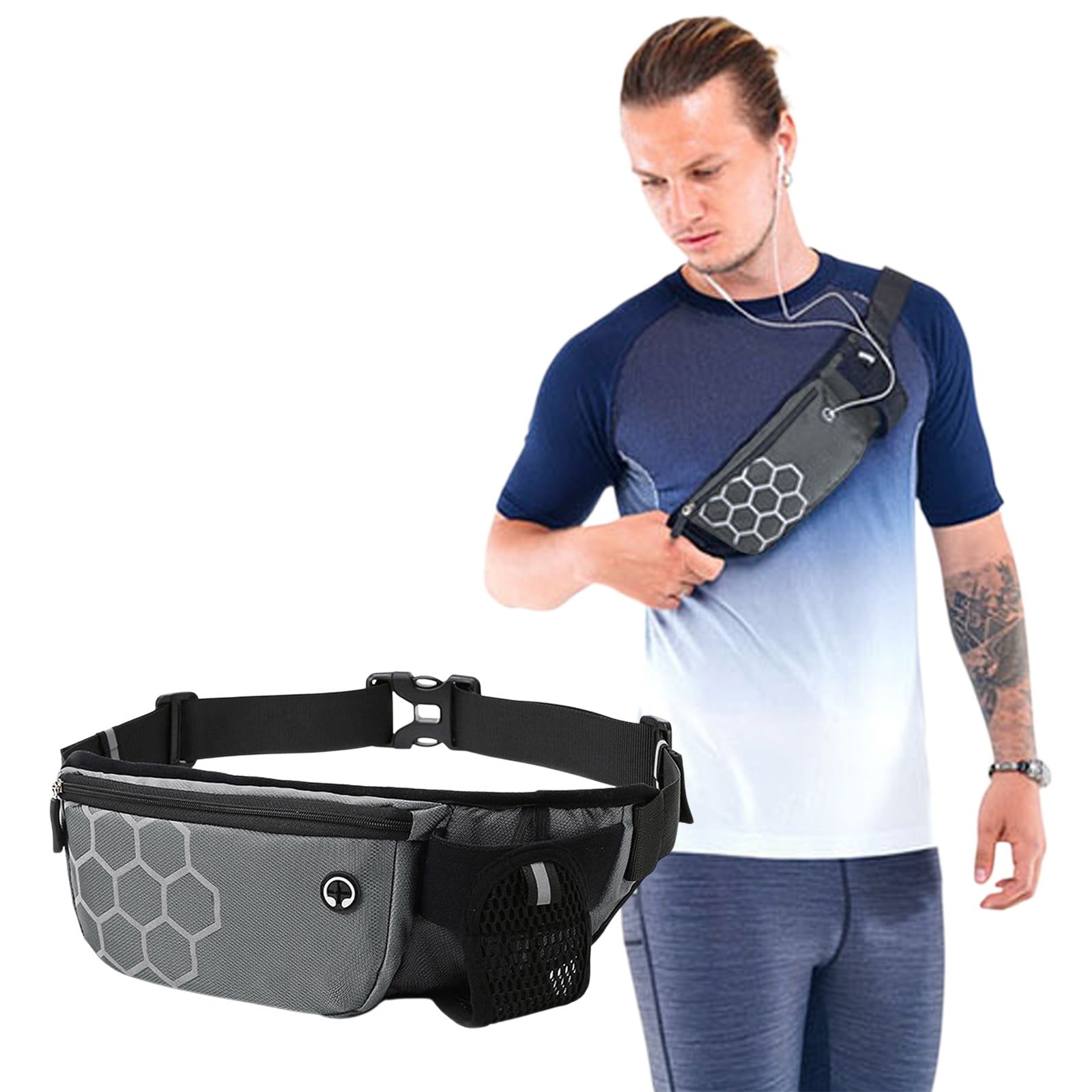 BRELIL 3Pcs Hydration Running Waist Pack, Unisex Water Bottle Belt for Marathon Training, Waterproof Lightweight Fitness Gear for Outdoor Sports Hiking Cycling Phone Holder