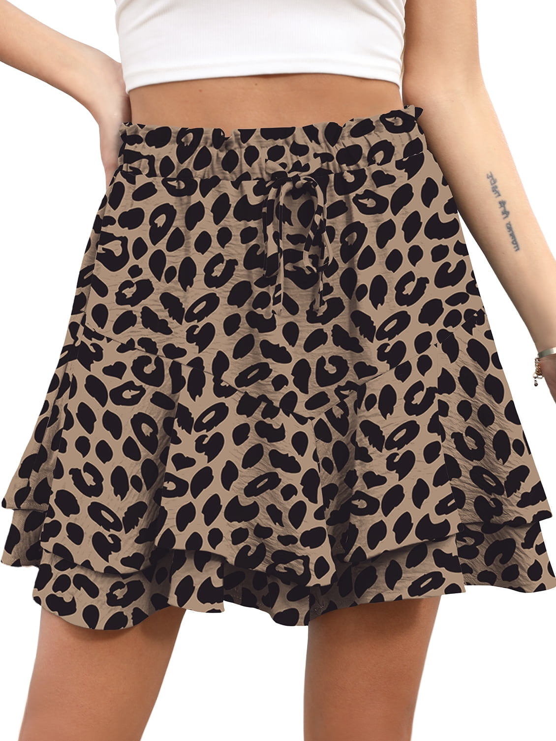 Cueply Flowy Shorts for Women Mini Tennis Skirt Ruffle Tiered Skorts Running Workout Sports Shorts