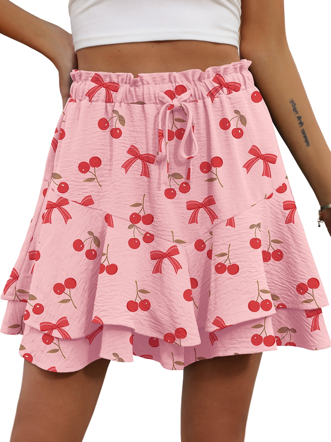 Cueply Flowy Shorts for Women Mini Tennis Skirt Ruffle Tiered Skorts Running Workout Sports Shorts