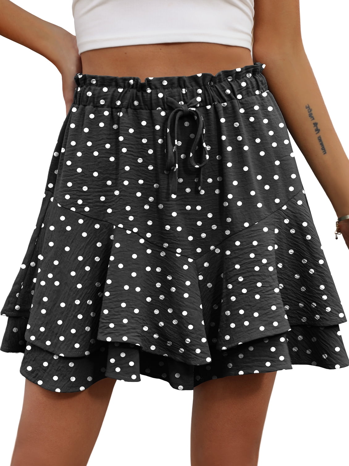 Cueply Flowy Shorts for Women Mini Tennis Skirt Ruffle Tiered Skorts Running Workout Sports Shorts