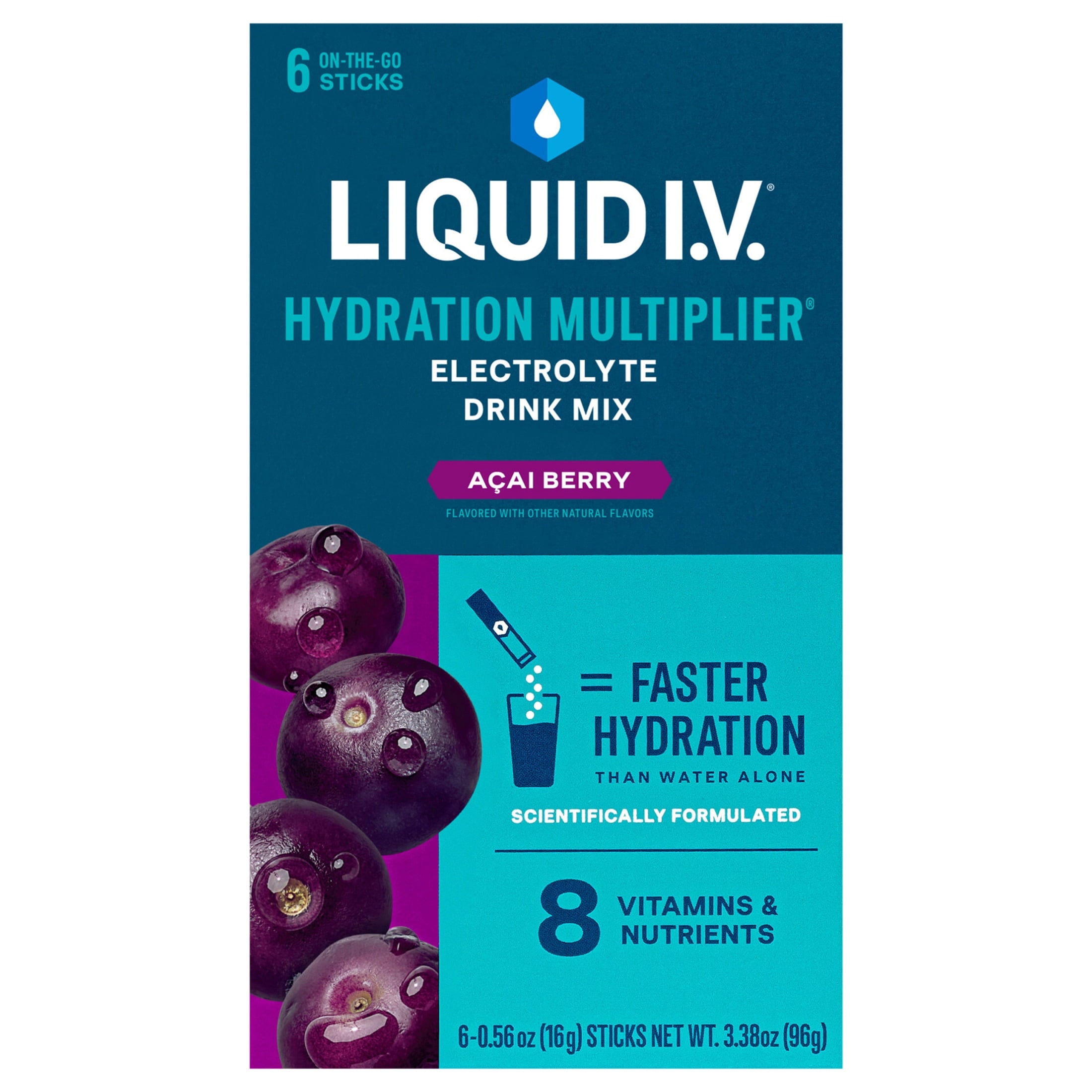 Liquid I.V.® Lemon Lime Hydration Multiplier® Powdered Electrolyte Drink Mix, 6 Count Packets