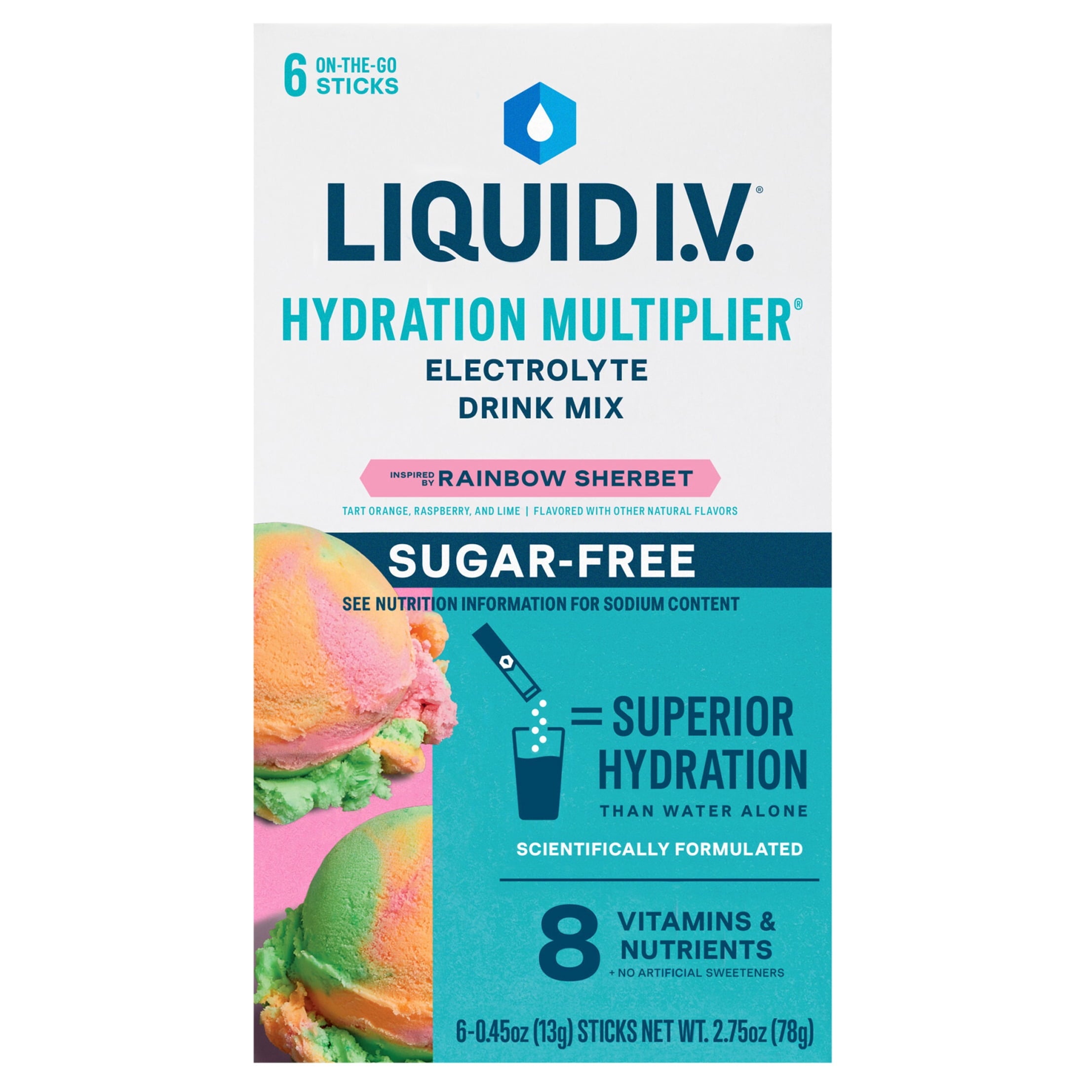 Liquid I.V.® White Peach Hydration Multiplier® Sugar-Free Electrolyte Powder Drink Mix, 6 Count Packets