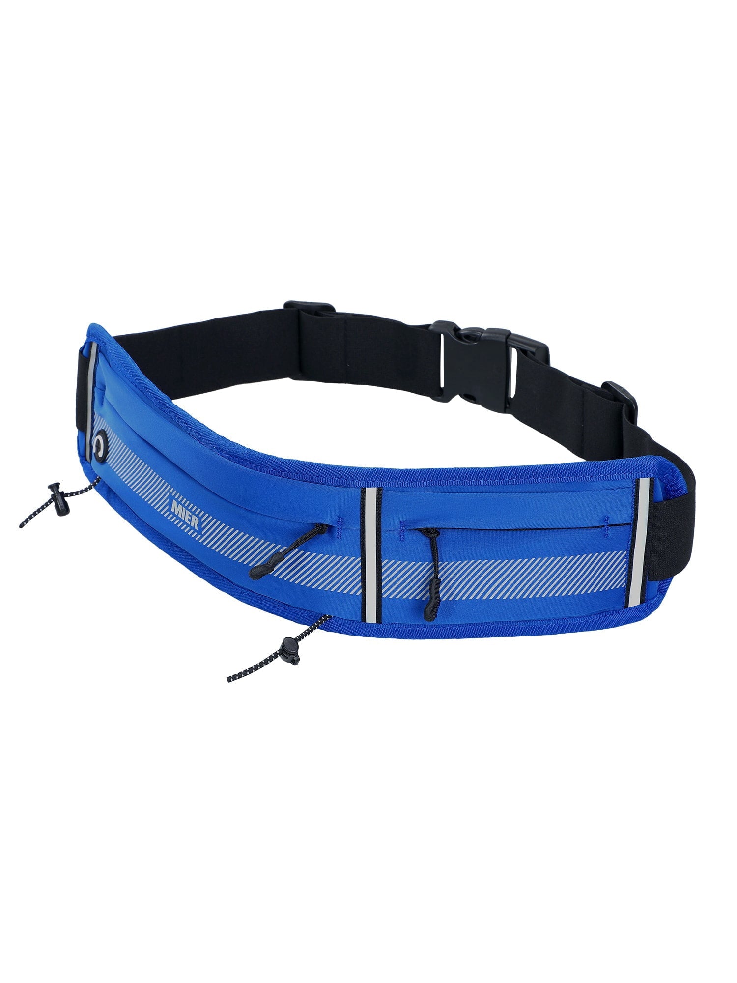 MIER Running Belt Slim Waist Pack with Bib Clips Adjustable Elastic Phone Holder for Fitness Marathon Daily Travel Pink