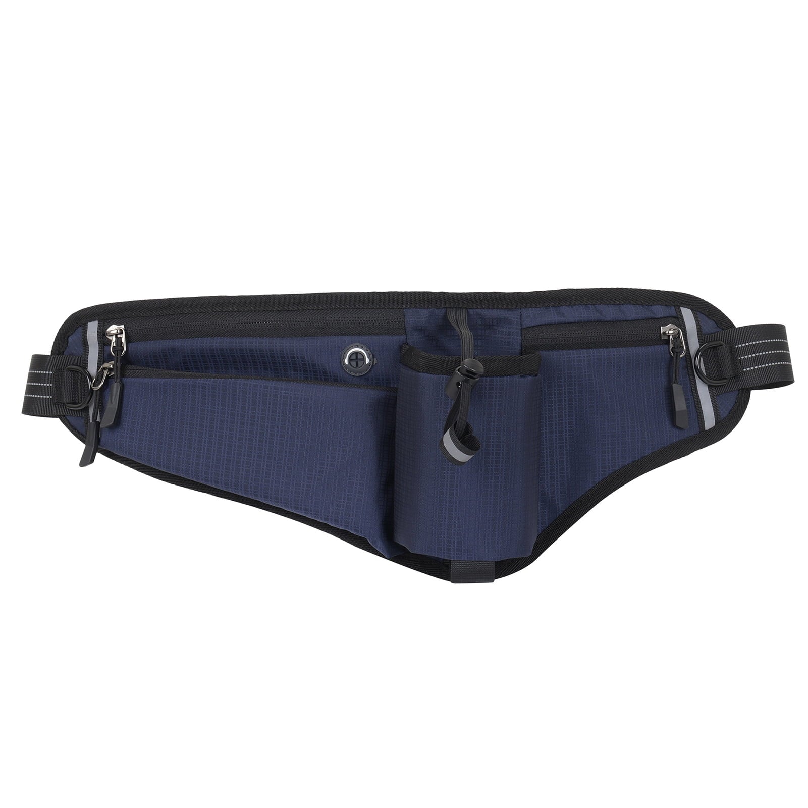 NFTIGB Running Belt Waist Pack Adjustable Hydration Bag with Water Bottle Holder for Runners Men Women, Black (10.63 inches / 27 cm)