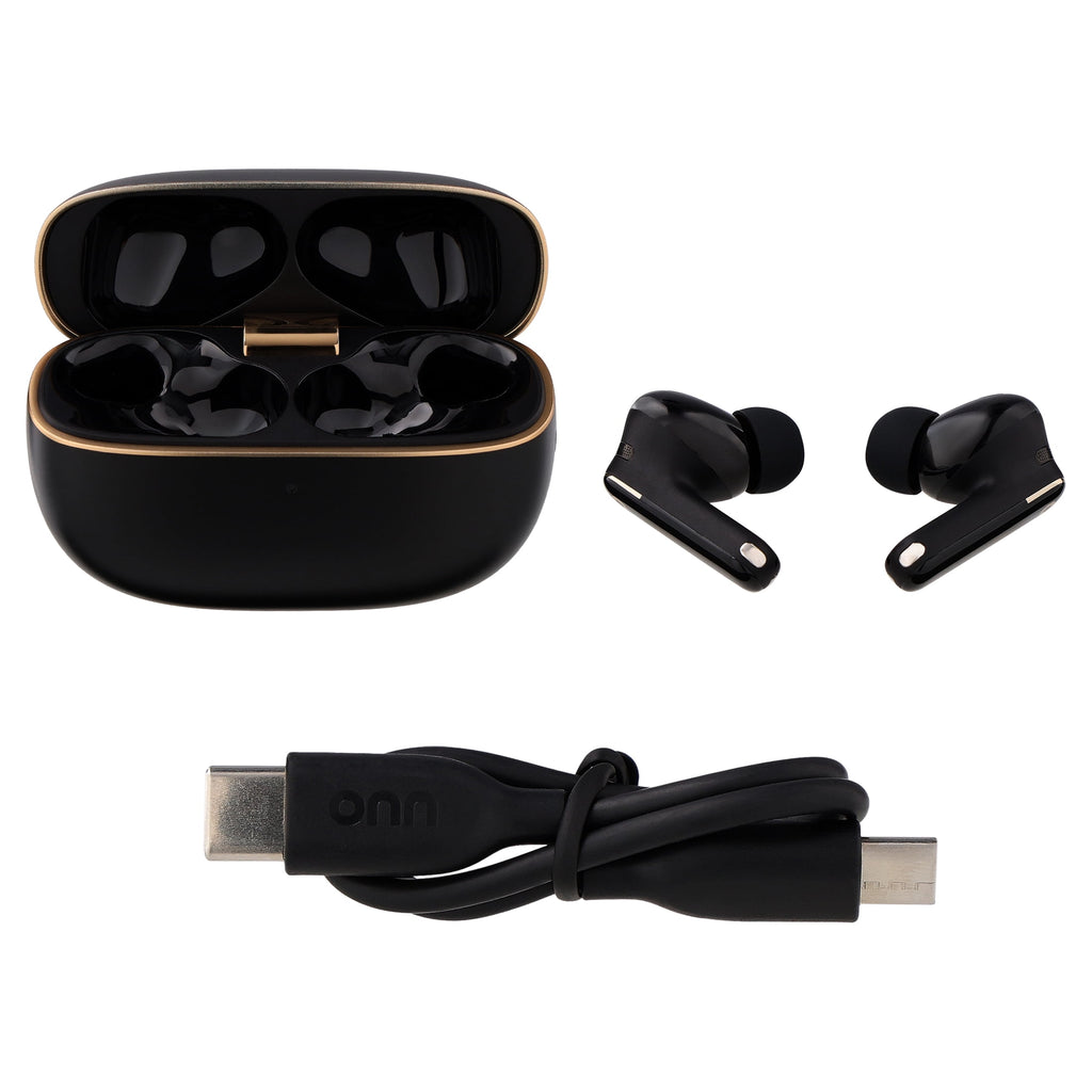 onn TuneTide Pro 2 Wireless Earbuds, White