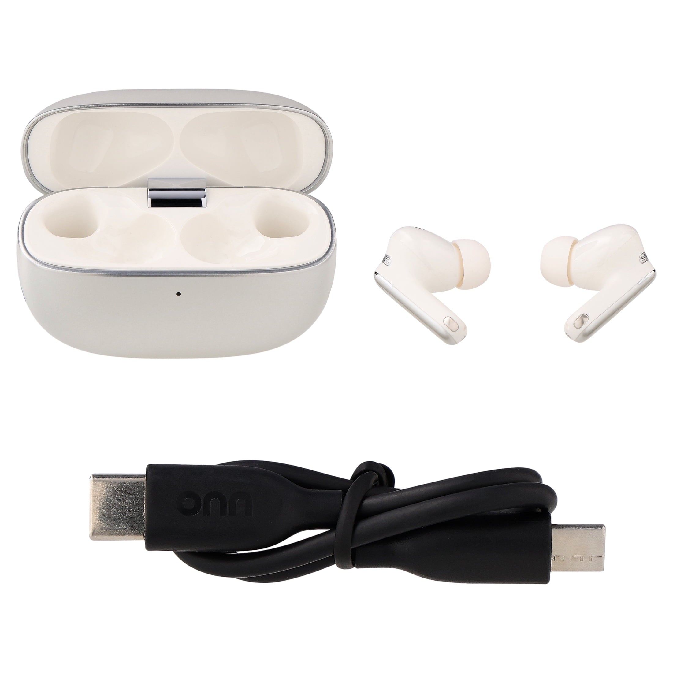 onn TuneTide Pro 2 Wireless Earbuds, White