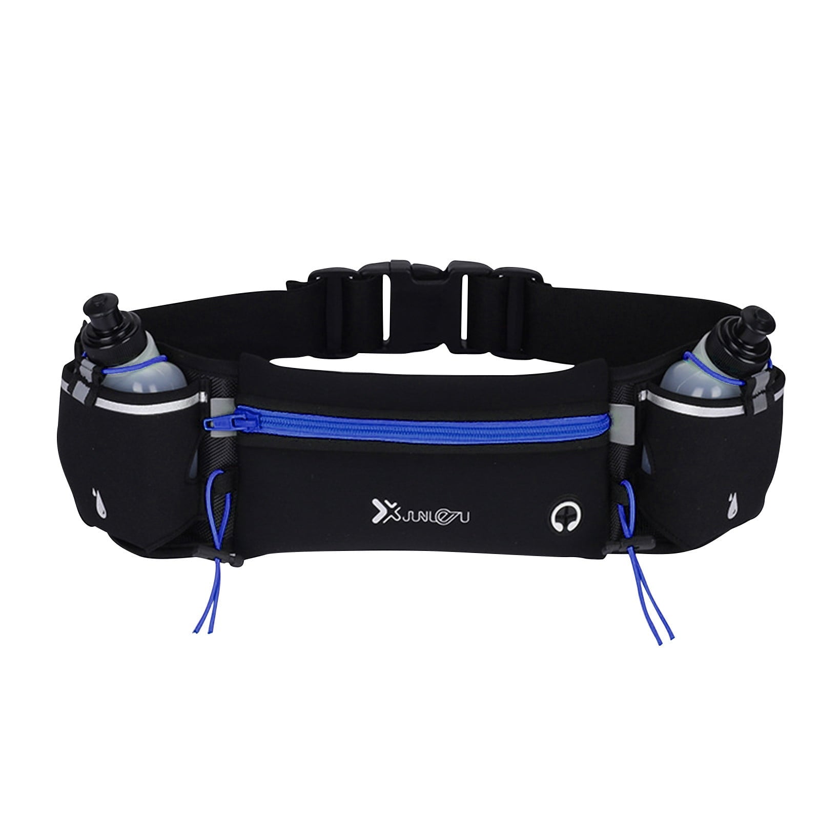 Running Belt with Water Bottle Bags,Waterproof Waist Pack Bag,Adjustable Sports Waist Pouch for Marathon Running Hiking Cycling