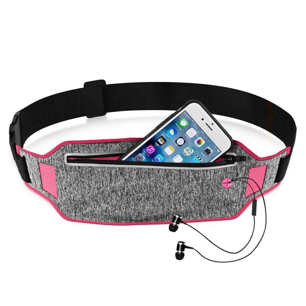 Running Waist Pack, EpicGadget(TM) Lightweight Water Resistant Reflective Runner Belt Sports Fanny Pack Adjustable Waistband (Light Blue)