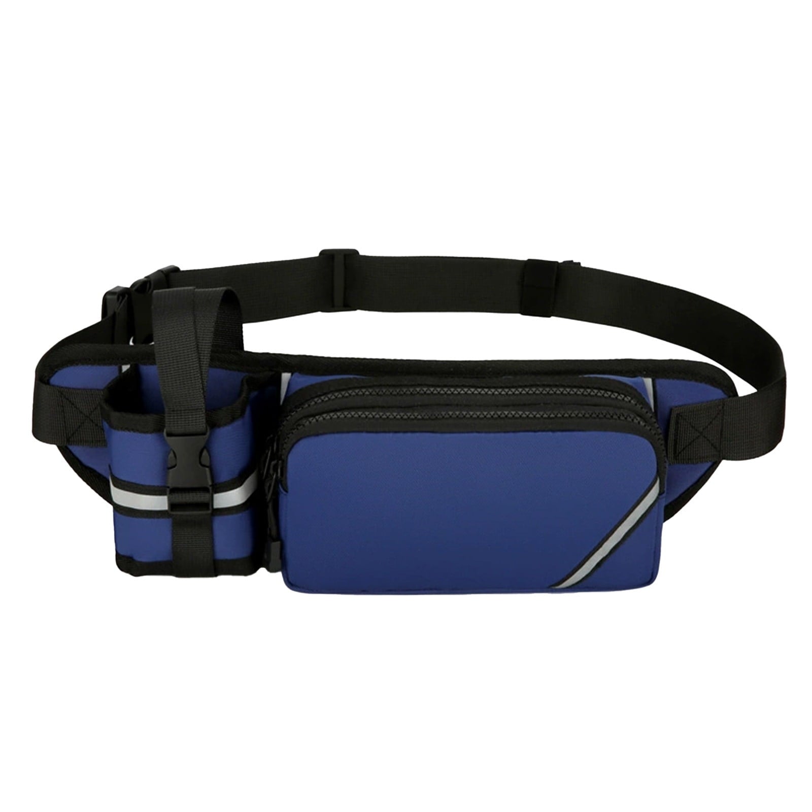 SIYTUAU Hydration Running Belt With Water Bottle Pocket Sports Waist Pack For Fitness Hiking Outdoor Adjustable Reflective Blue Nylon Bottle Waist Pack Blue