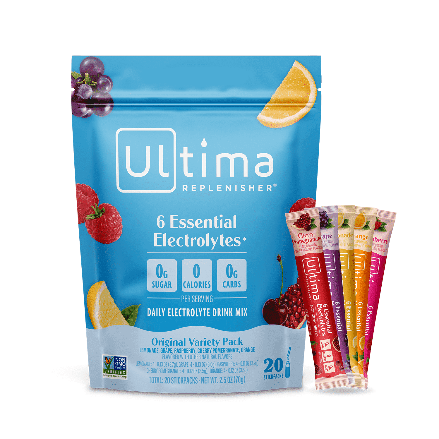 Ultima Replenisher, Electrolyte Drink Mix Packets, Sugar Free Daily Hydration Powder, Mocktini Variety Pack, 16 Count Stickpacks