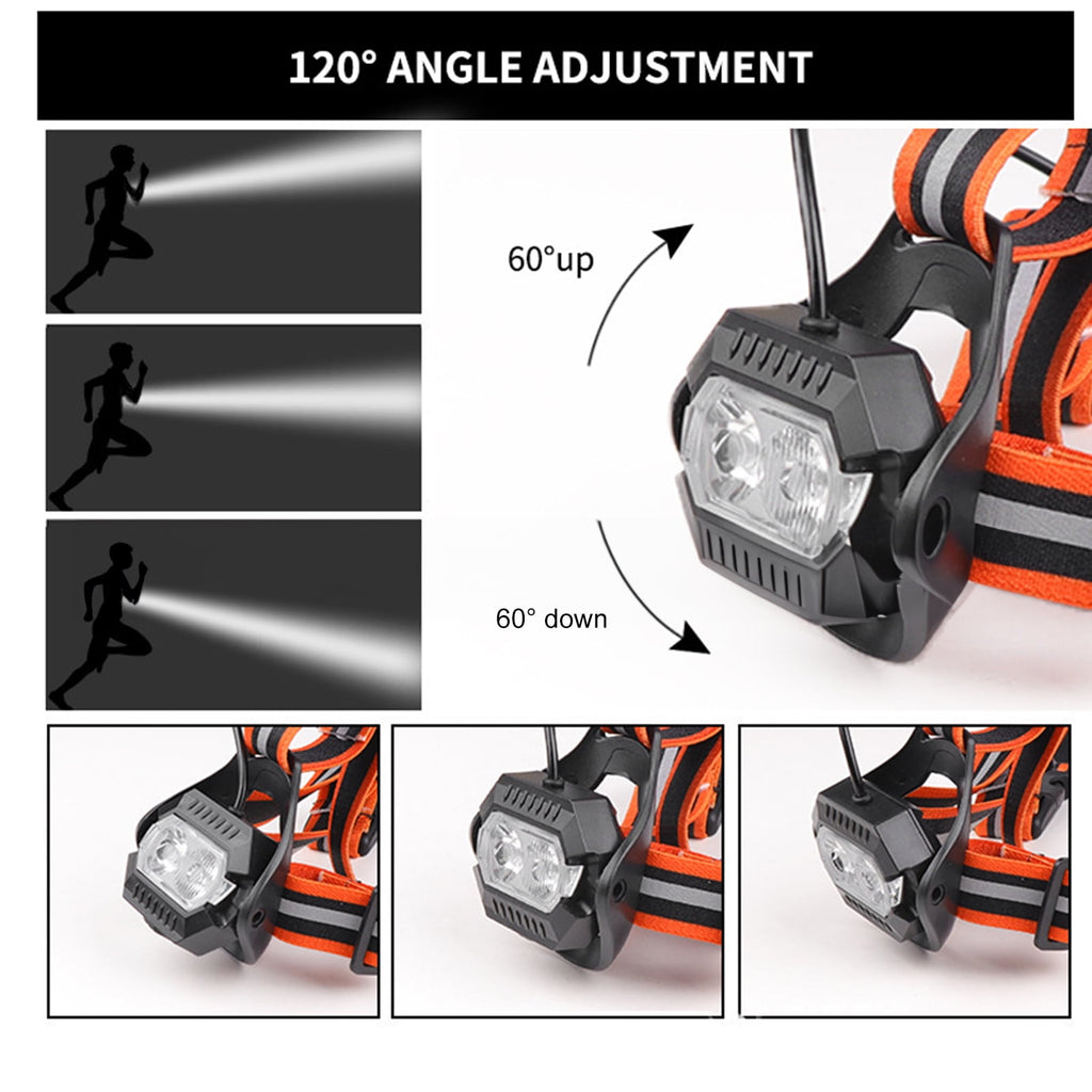 ABS Reflective Chest LED Running Light with 3 Modes & Adjustable Angle Night Safety Gear for Jogging Hiking Outdoor Sports 10 in / 25.4 cm