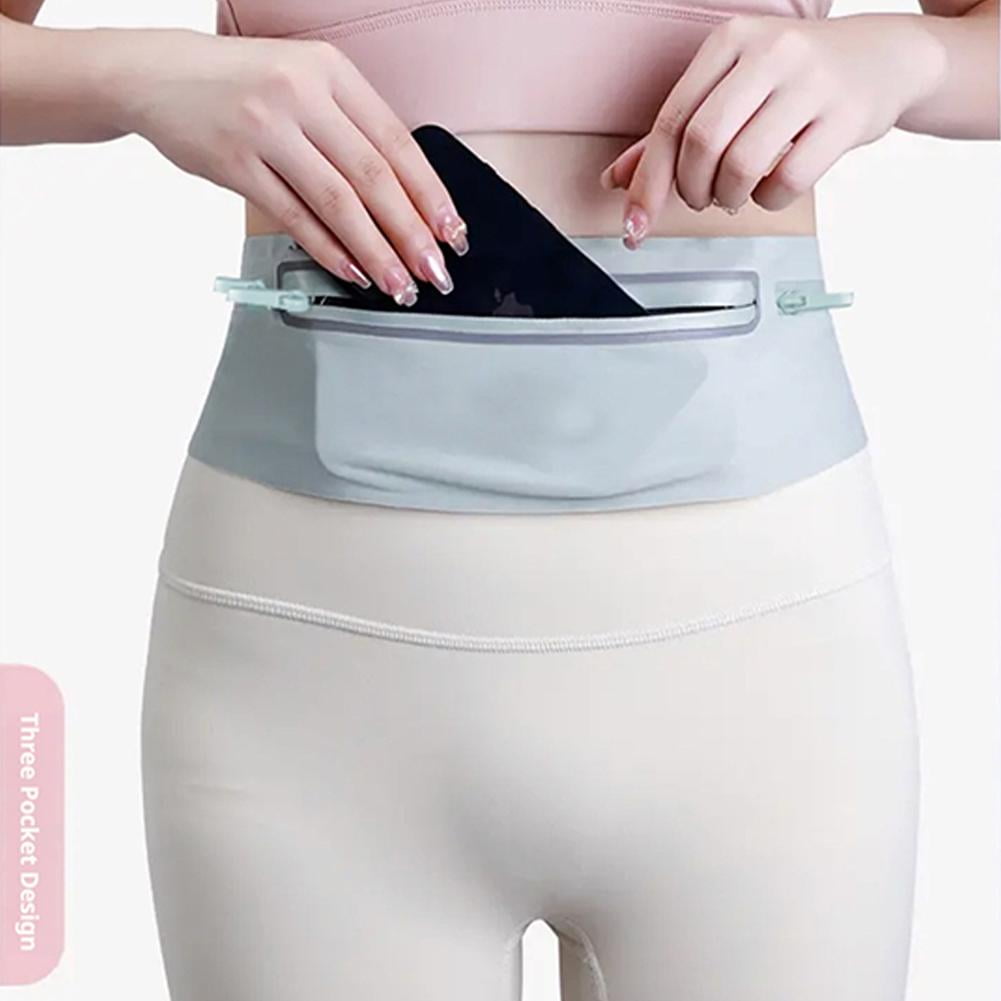 Slim Running Belt Waist Bag for Men & Women - Waterproof Fanny Pack with Multiple Pockets for Phone, Keys, Cards - Adjustable Anti-Slip Strap for Jogging, Travel, Gym