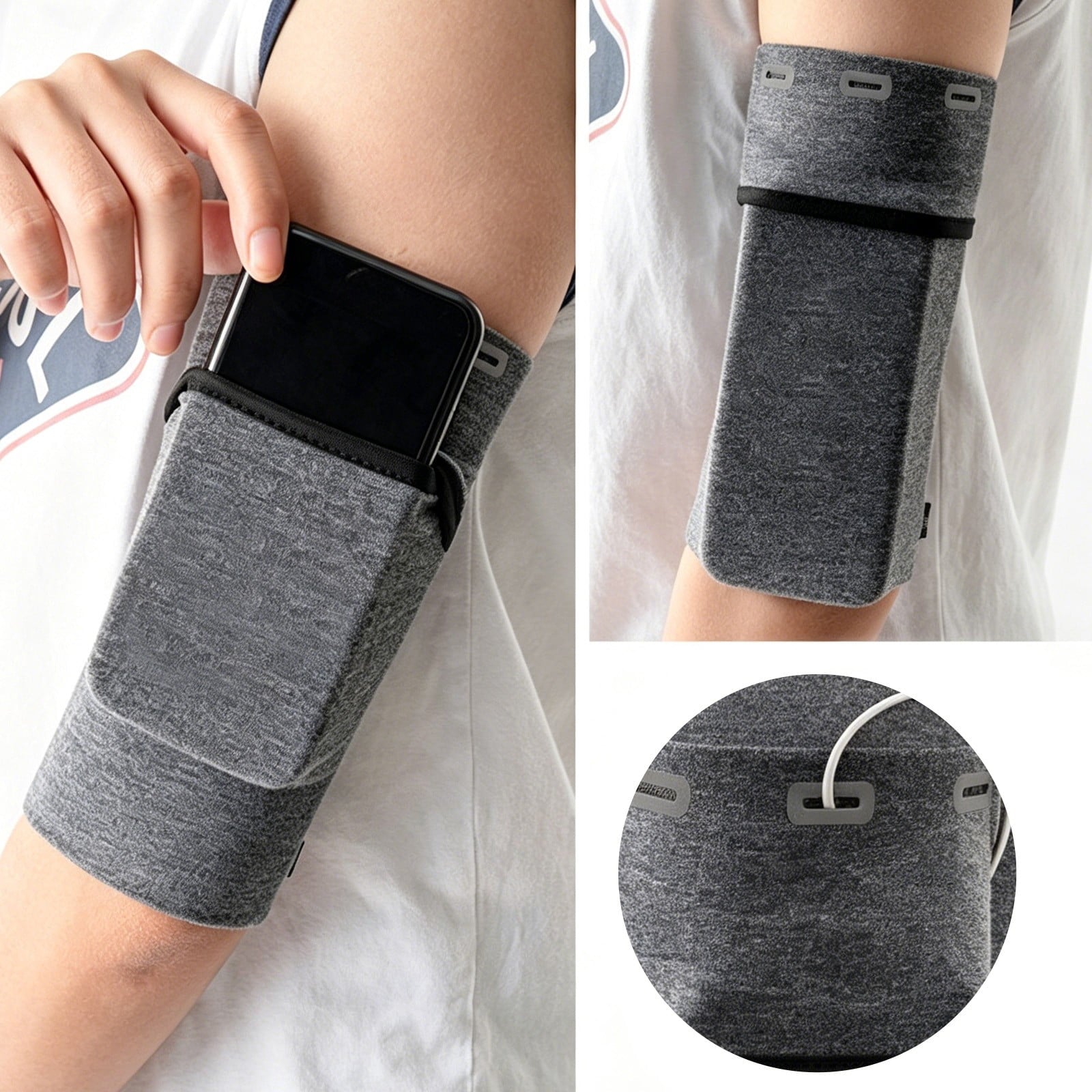 BUTASY Arm Bag for Phone Holder, Sports Running Armband for Gym, Cycling & Workout,Reflective Breathable Large Capacity Sports Armband