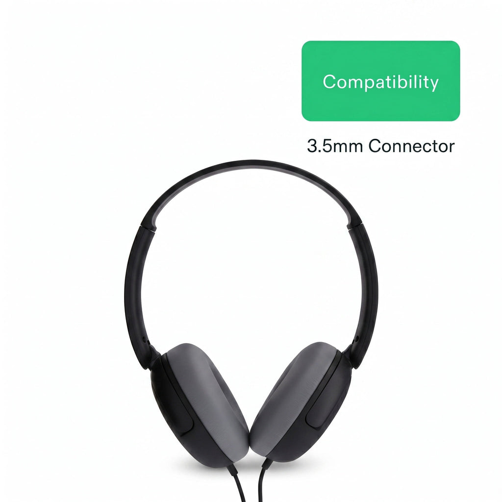 onn On-Ear Headphones with 3.5 mm Connector, Pink