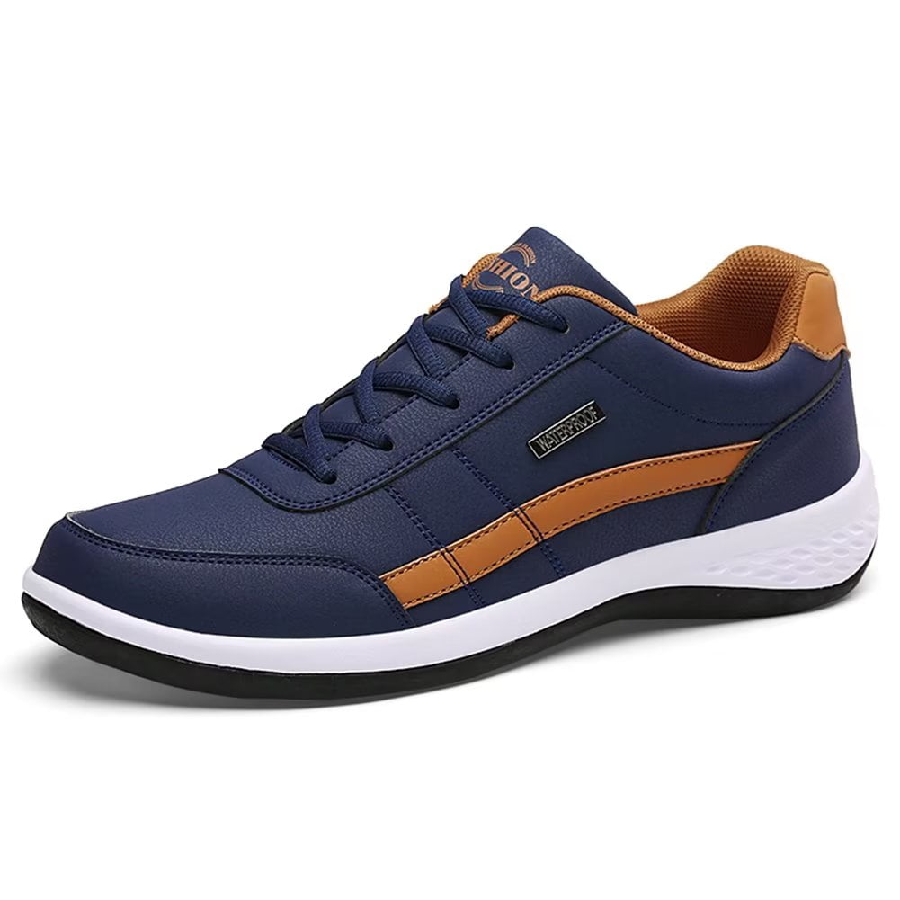 Dumajo Mens Shoes Fashion Running Sneaker Casual Leather Sport Shoes Breathable Comfortable Walking Shoes