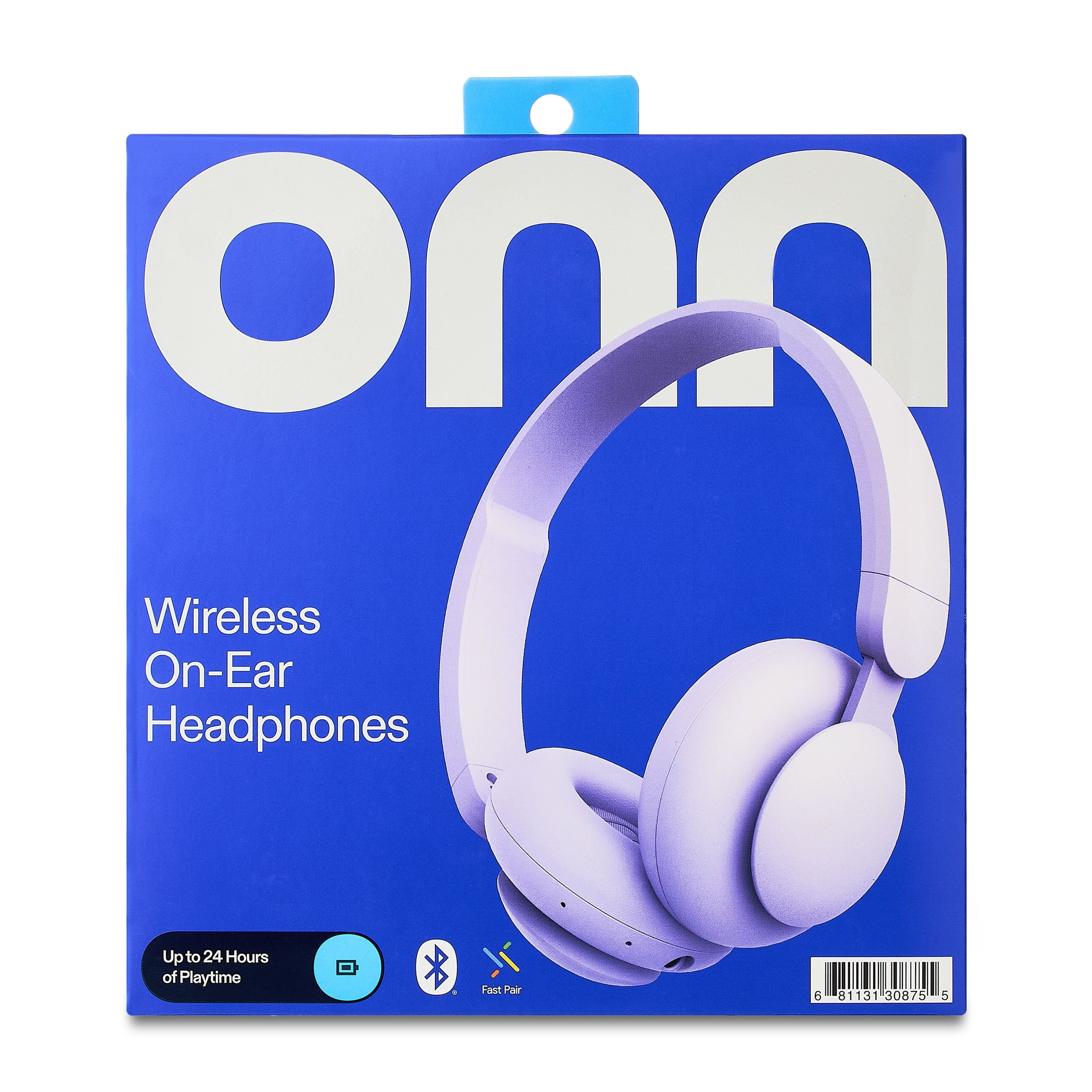 onn Wireless On-Ear Headphones, Lilac