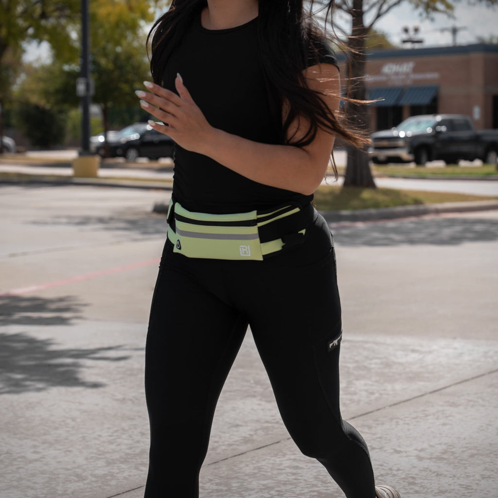 RunUnited Waist Pack for Running, Hiking & Gym - Waterproof Running Accessory w/ Phone Holder & Reflective Stripe, Color: Yellow