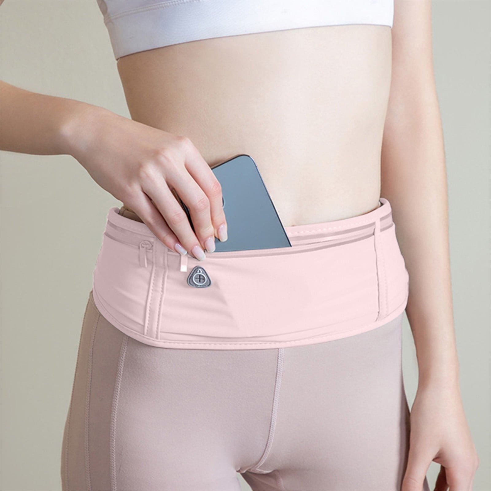 Running Belt Waist Pack Bag, Waist Pack Bag for Hiking Cycling Workout, Jogging Pouch, Phone Holder for Running Gear Accessories, Running Belt for Women Men with 3 Pockets