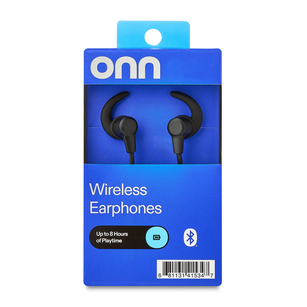 onn IPX4 Splash-Proof Earbuds with Bluetooth Technology