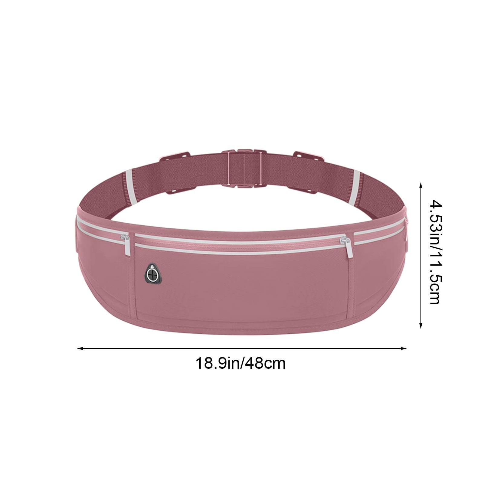 Waterproof Waist Bag Running Fanny Pack Sports Phone Pouch 18.9in with Reflective Strips Multi Pocket Adjustable Belt for Night Running Cycling Hiking Camping Gym Outdoor Sports Travel Accessories