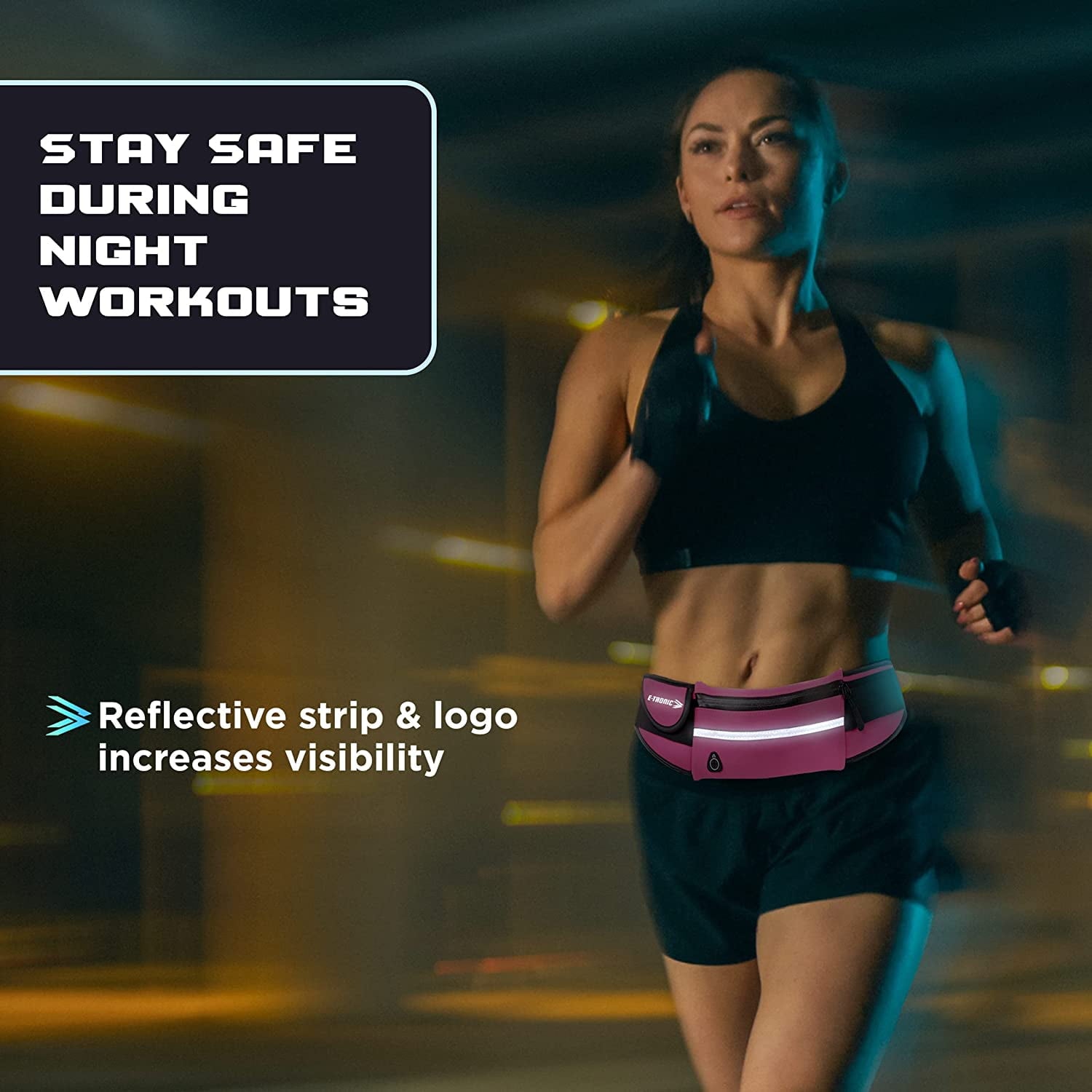 E Tronic Edge Running Belt for Women and Men,Adjustable Belt Pouch fits Most Phone