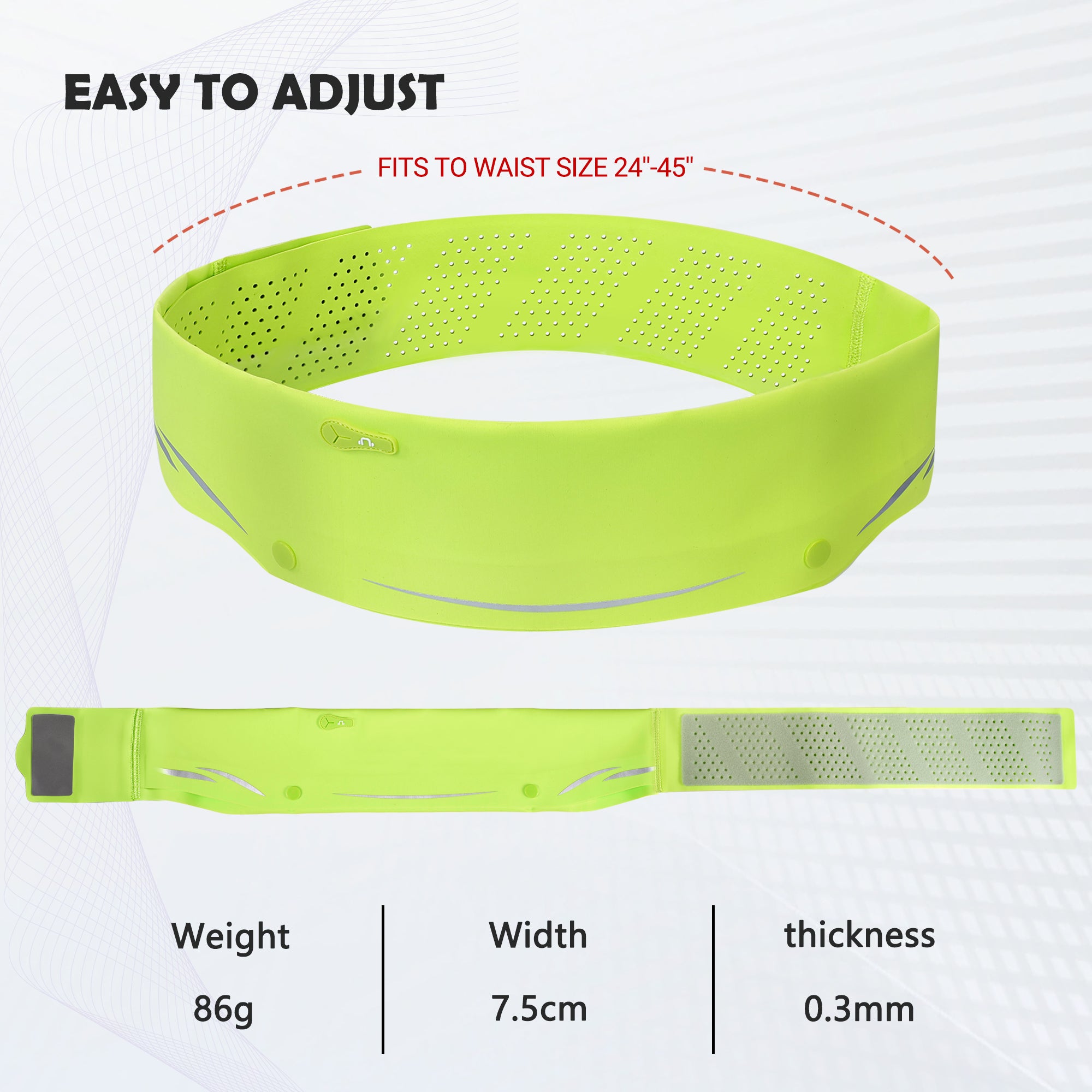 LUXMO Slim Running Belt for Men & Women, Adjustable Waist Pack for Phone