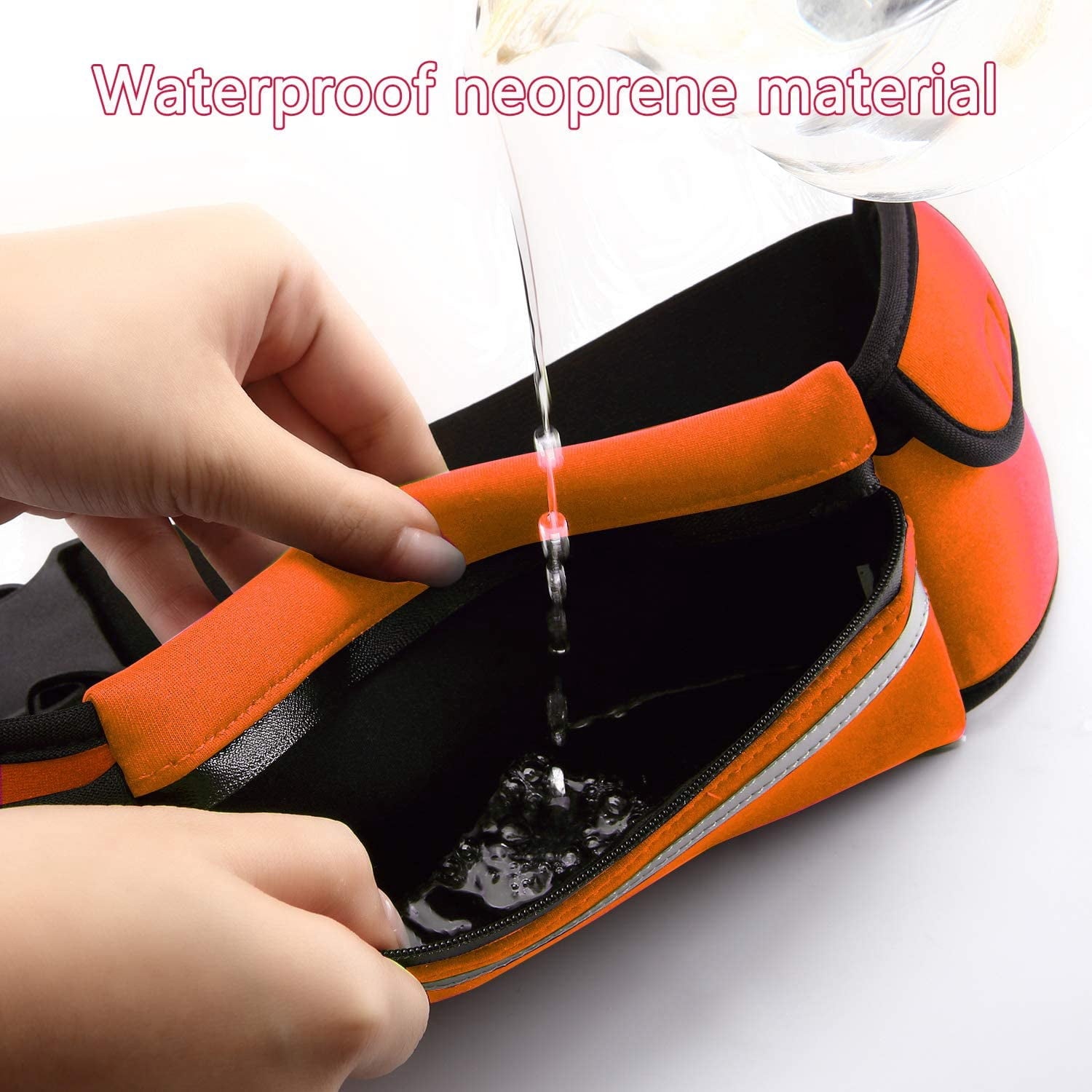 Waistband Running Belt for Phone Holder, Runner Pocket Pouch for Women Men Wallking Fitness Jogging Workout Gym Sports Travel Exercise Orange