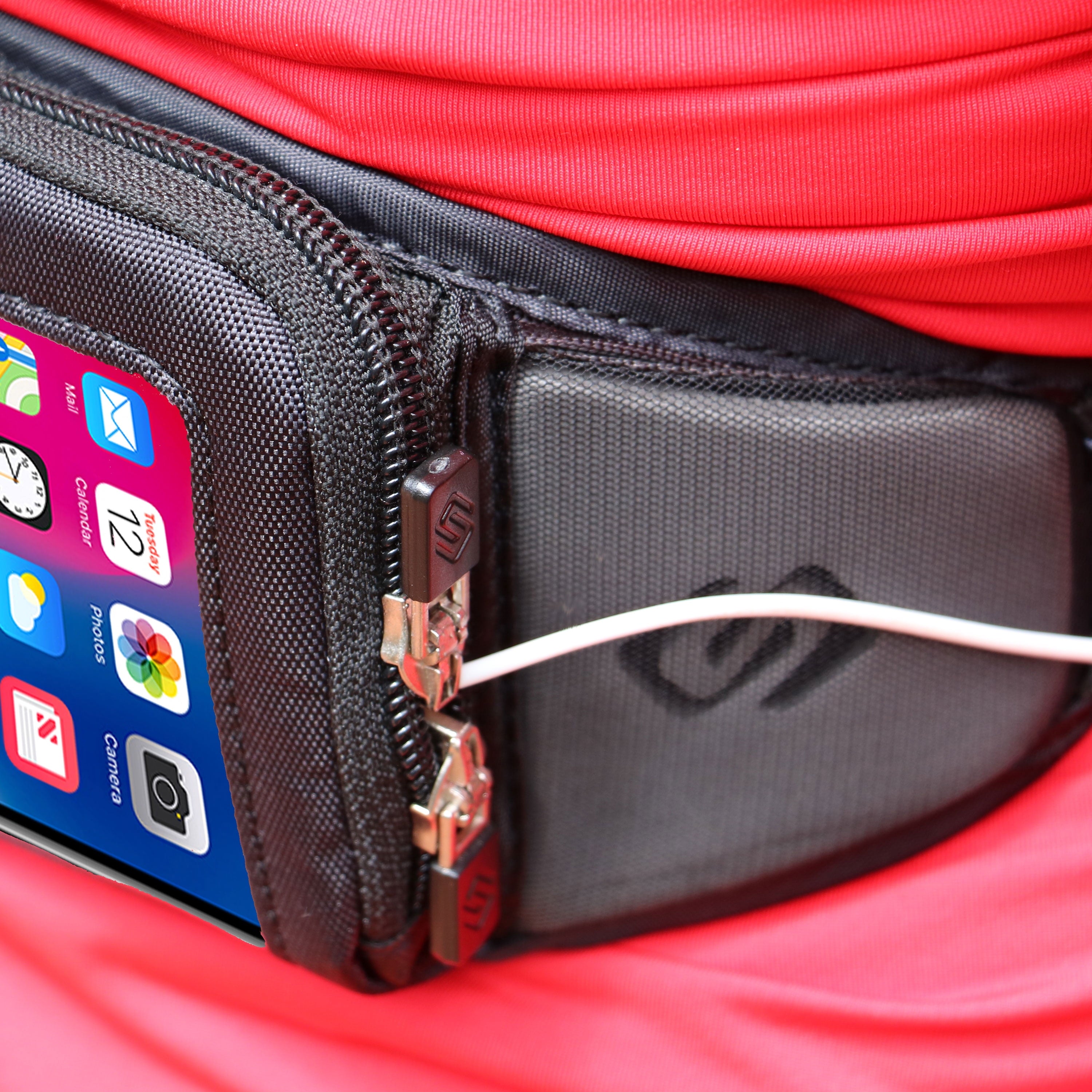 Sporteer Kinetic K1 No-Bounce Running Belt – Universal Workout Waist Pack for Large Cell Phones (iPhone 17/16/15 Pro Max, Galaxy S25 Ultra, Pixel) – Sweat-Proof Running Pouch with Touch Screen Access