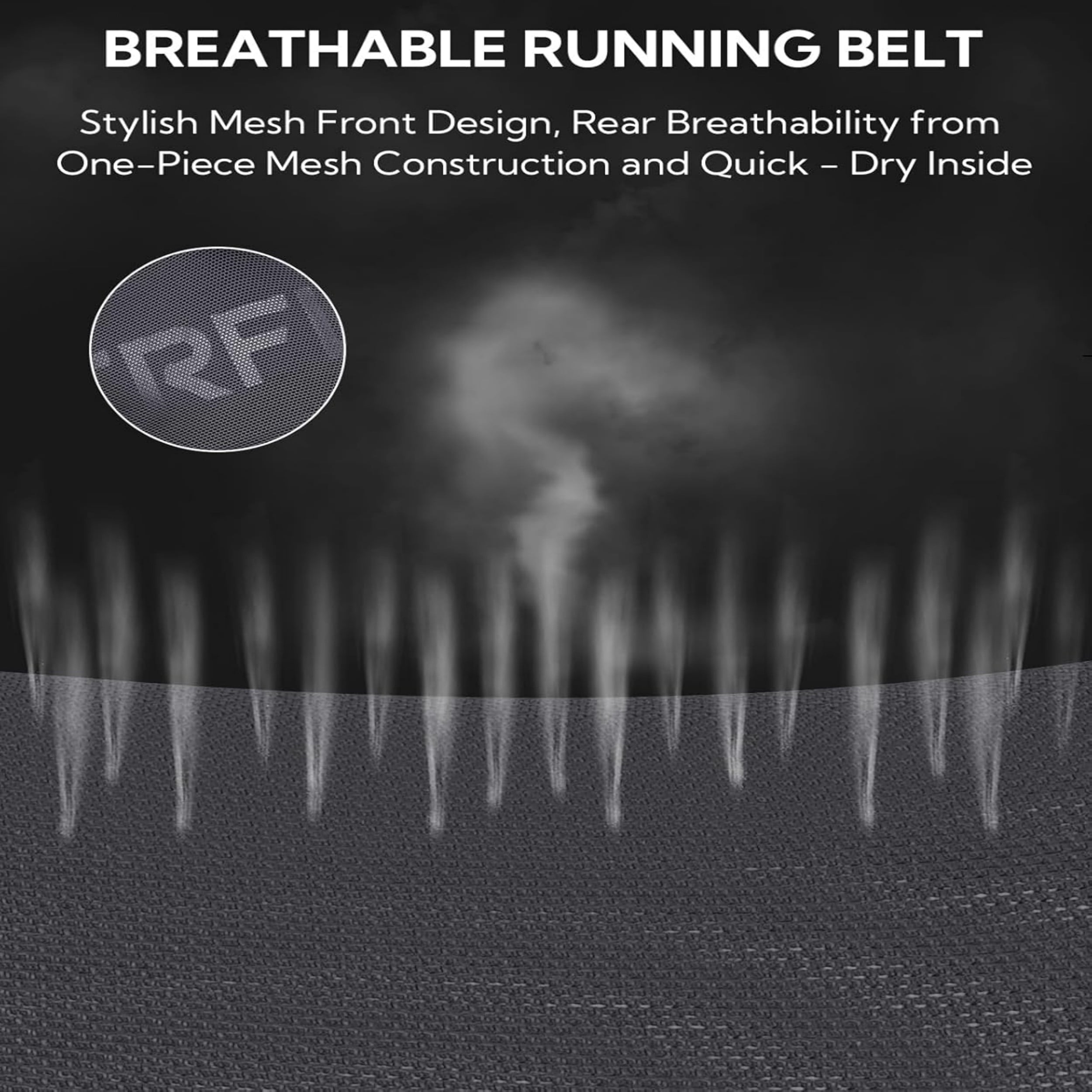 WATERFLY Unisex Adjustable Sports Jogging Fitness Nylon Running Waist Belt Band,Black