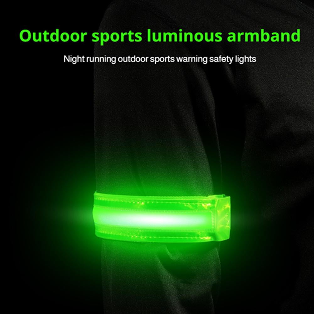 Rechargeable LED Armband 2-Pack, Running Lights for Runners, Light Up Arm Bands for Walking Running, Reflective Running Gear for Night Safety,6 Colors & 3 Modes & Adjustable Wristbands
