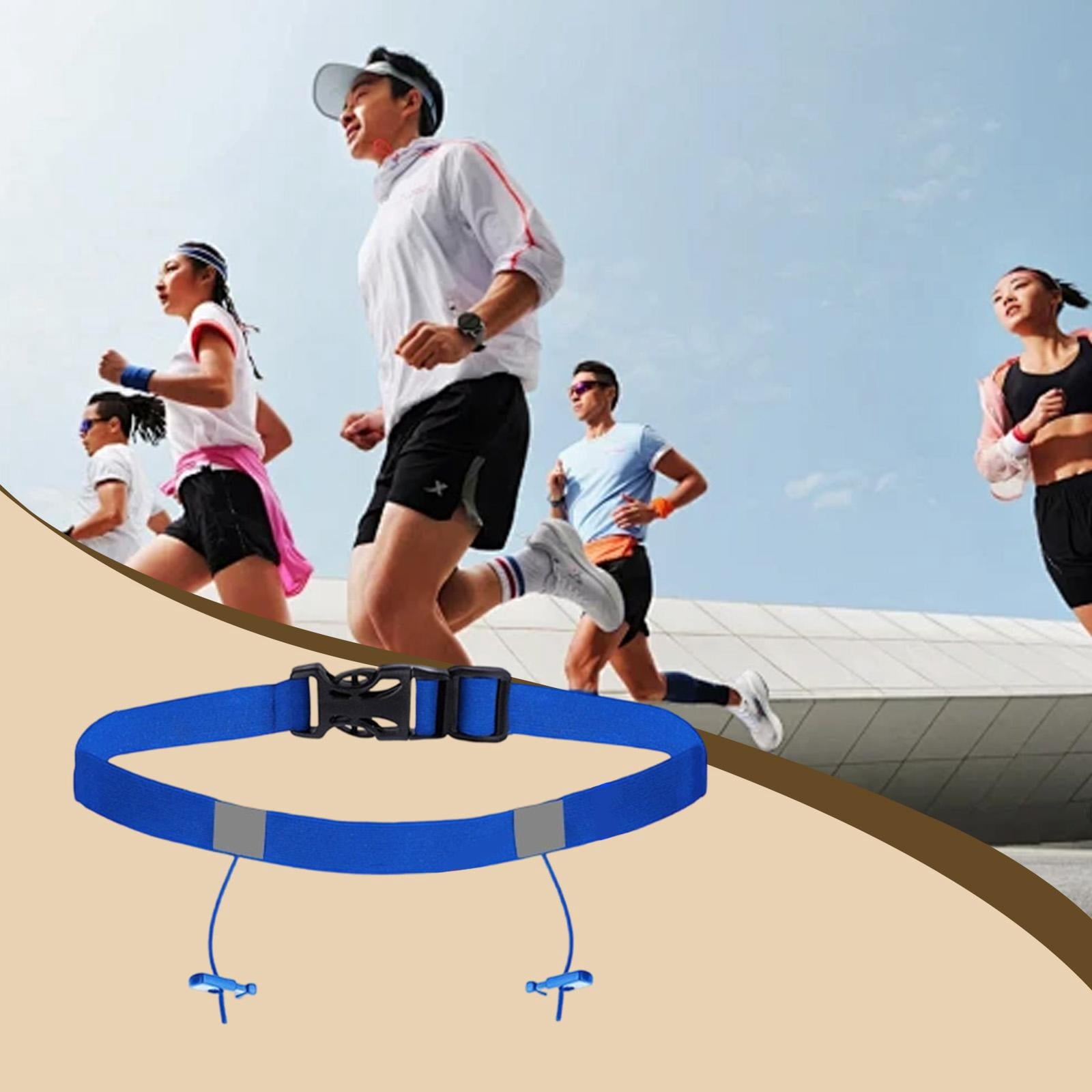 Axioma Adjustable Race Number Belt Elastic Triathlon Running Belt Lightweight Accessory blue