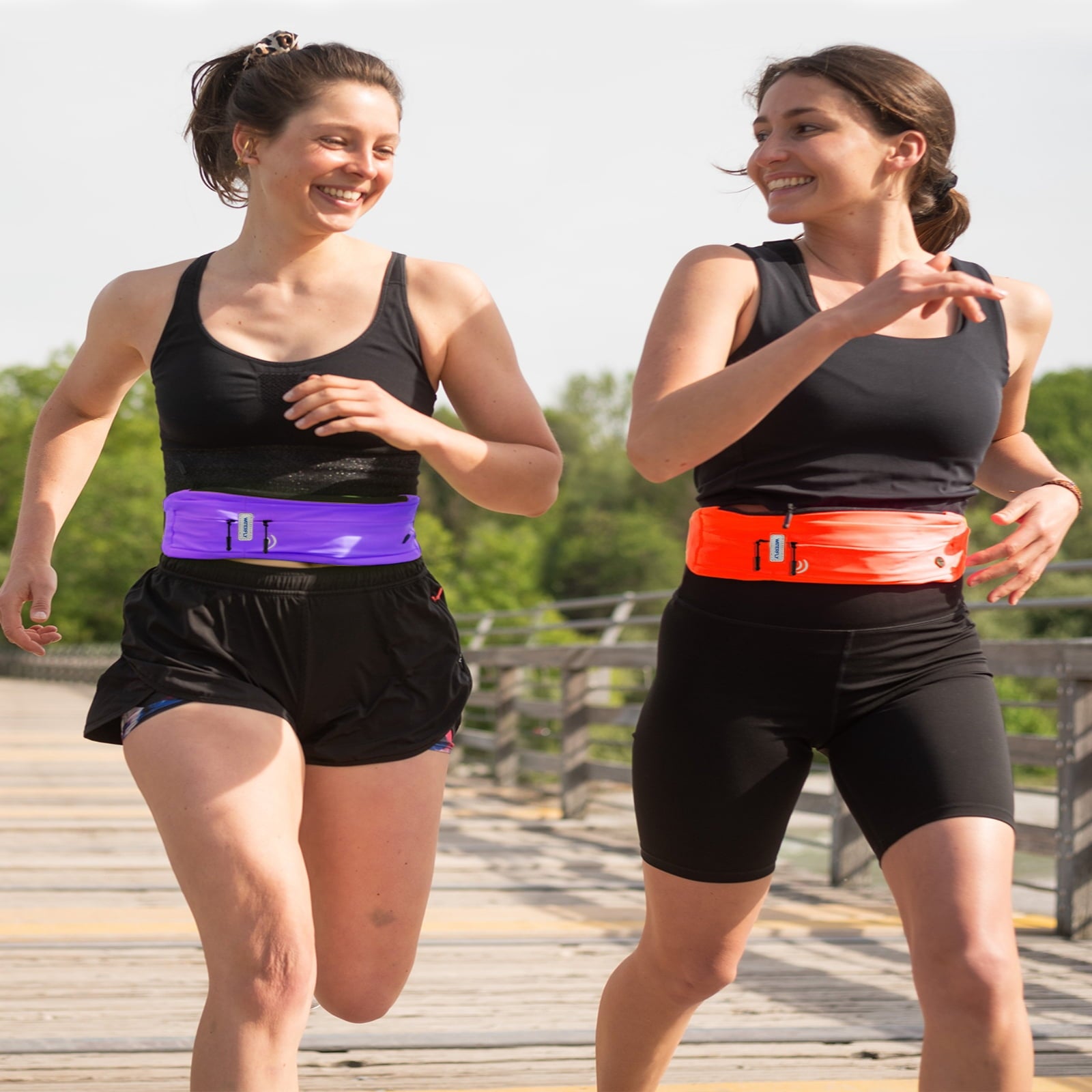 WATERFLY Unisex Adjustable Non-Slip Jogging Exercise Fitness Nylon Running Waist Belt,Black