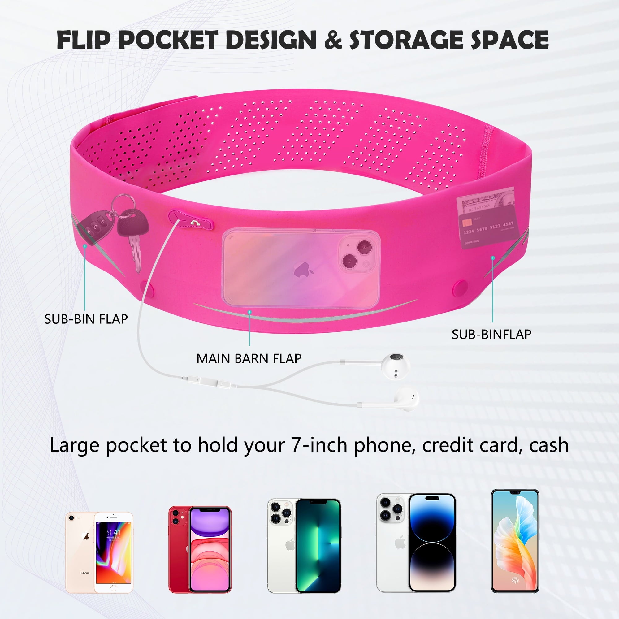 LUXMO LUXURY MOBILE Slim Running Belt Fanny Phone Holder for Running