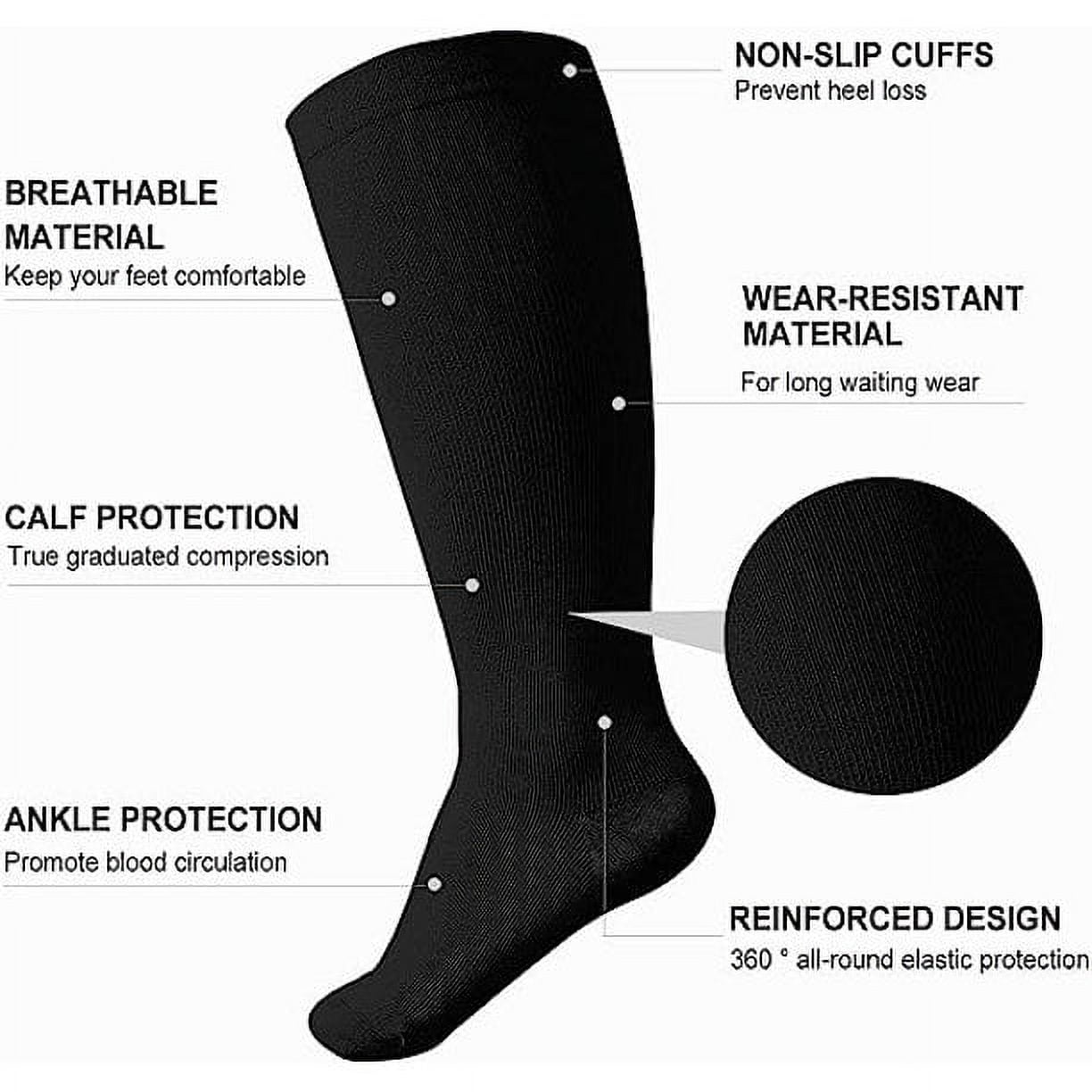 2 Pairs Wide Calf Compression Socks for Women Men AMITOFO Circulation 20-30mmHg Plus Size Knee High Support Stockings| Circulation | Nurses | Running | Travel,Beige Black 4XL