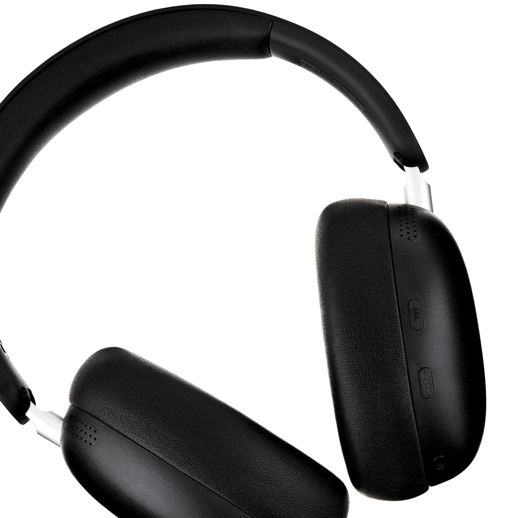 onn Wireless Over-Ear Bluetooth Headphones with Active Noise Cancelling, Black