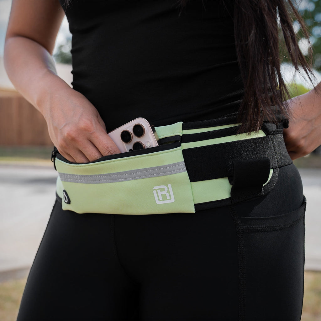 RunUnited Waist Pack for Running, Hiking & Gym - Waterproof Running Accessory w/ Phone Holder & Reflective Stripe, Color: Yellow