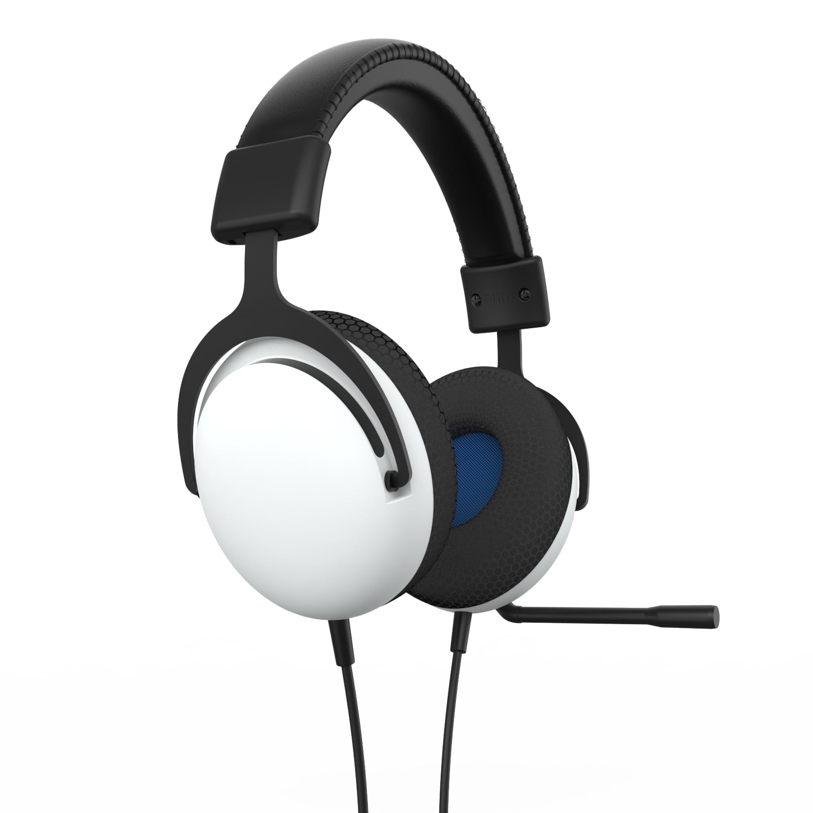 onn Wired Gaming Headset Compatible with PlayStation PS4 and PS5, Black and White