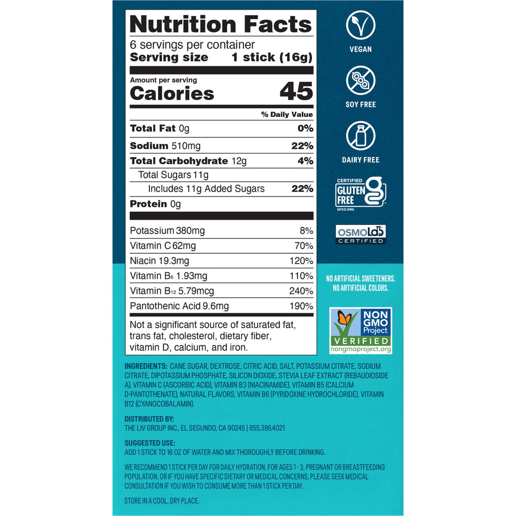 Liquid I.V.® Strawberry Hydration Multiplier® Powdered Electrolyte Drink Mix, 6 Count Packets