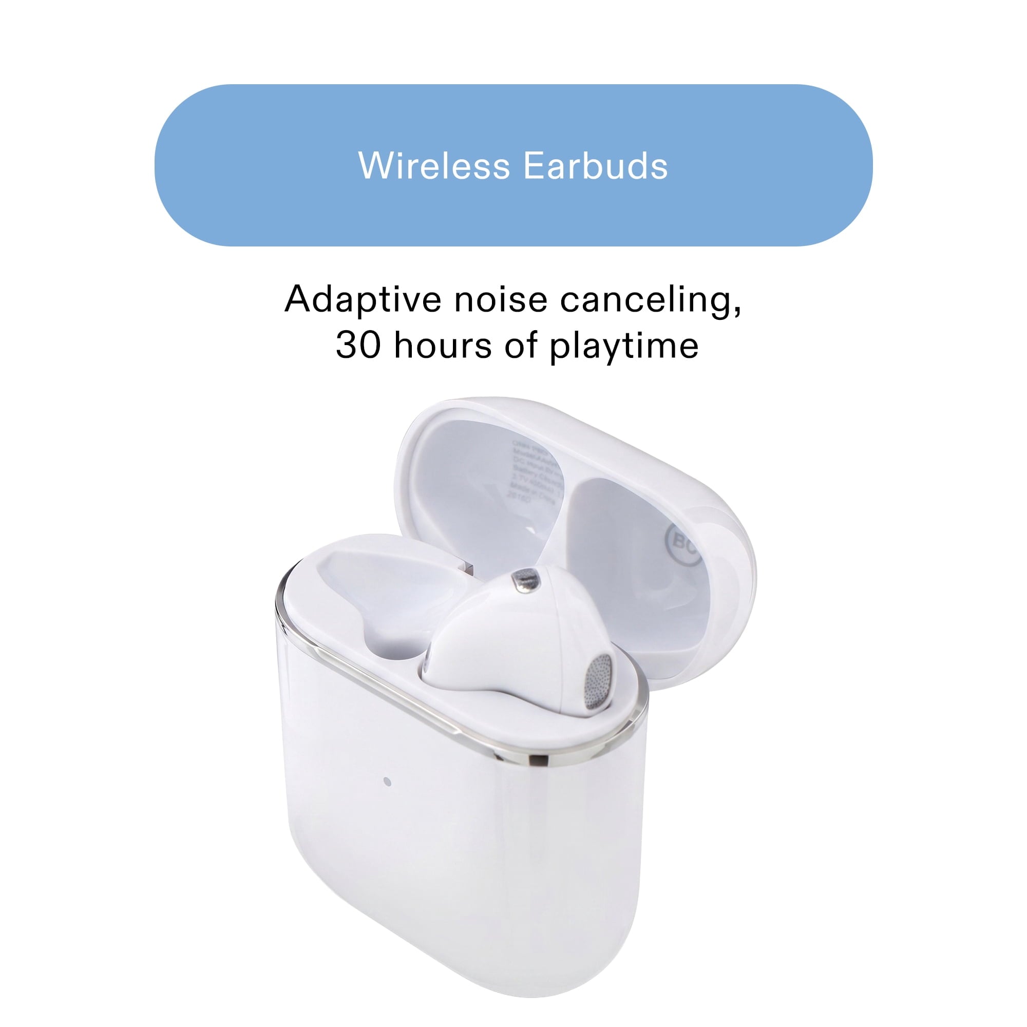 Onn Vibraudio Pro 2 Wireless Earbuds with Bluetooth and Noise Canceling, Black