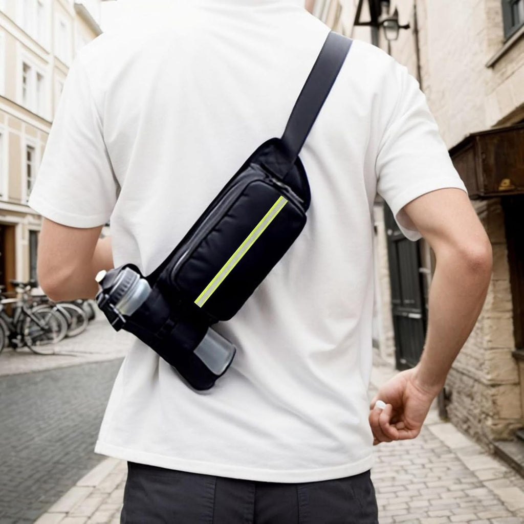 Fanny Pack Water Bottle Holder, Portable Camping Chest Pouch, Waterproof Breathable Fanny Packs, Running Hiking Climbing Fishing Accessory for Outdoor Adventure and Convenient Hands-Free Carrying