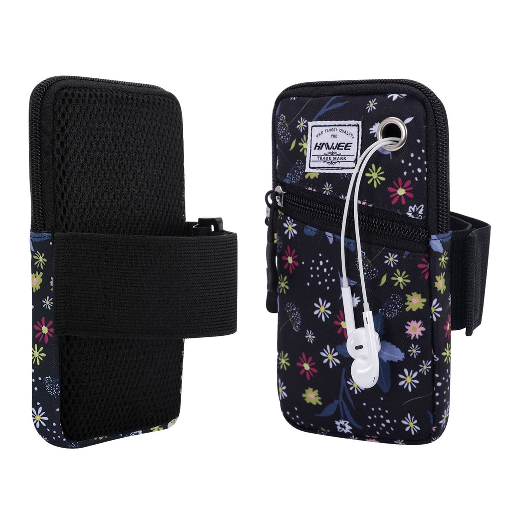 HAWEE Cell Phone Arm Bands Bag for Women Sports Running Pouch Hold Smartphone 6.28 Inches Full-screen, Colorful Flower
