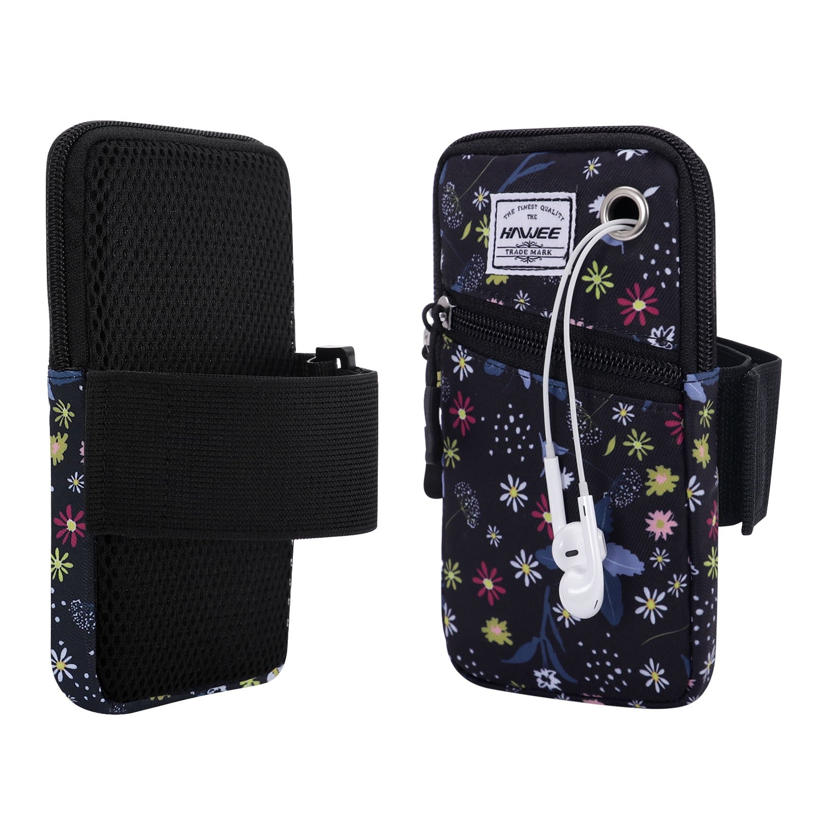 HAWEE Cell Phone Arm Bands Bag for Women Sports Running Pouch Hold Smartphone 6.28 Inches Full-screen, Colorful Flower