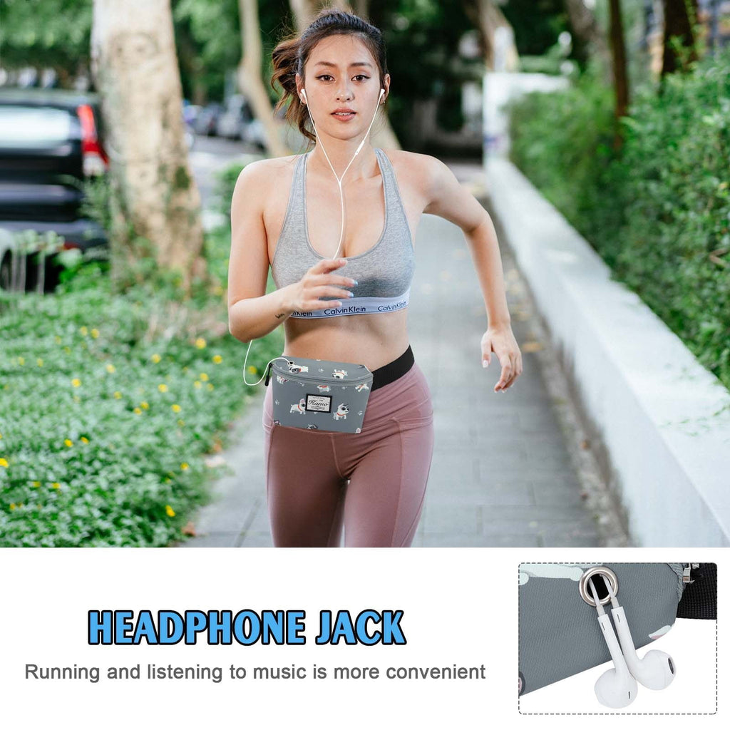HAWEE Fanny Packs for Women - Slim Yet Spacious Waist Pack with Headphone Cord Access - Lightweight Fannie Hip Bag Great for Hiking, Walking, Biking, Running, Travel