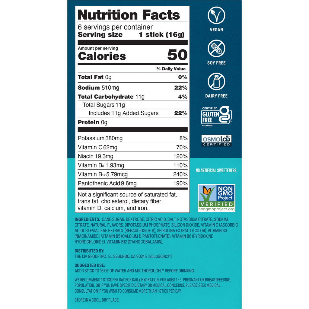 Liquid I.V.® Arctic Raspberry Hydration Multiplier® Powdered Electrolyte Drink Mix, 6 Count Packets